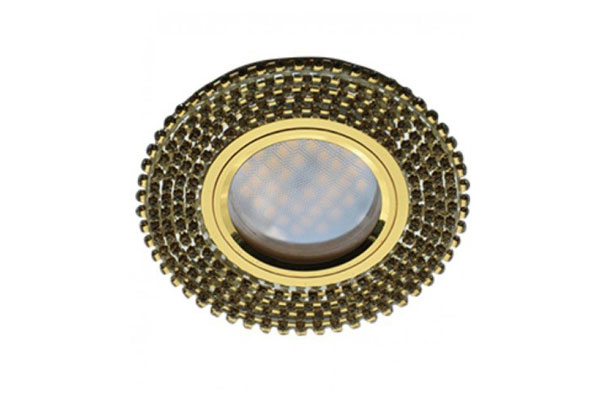 ECOLA DL1662 прозр. золото стразы MR16 свет-к