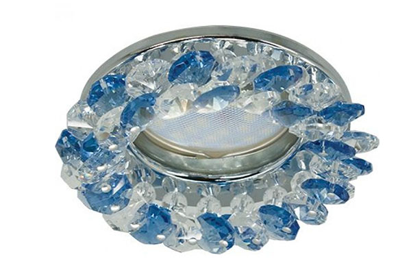 ECOLA CD4141 прозр.голуб/хром MR16 свет-к