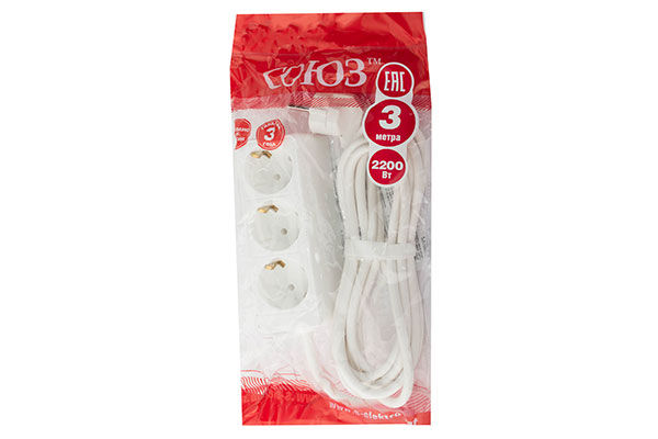 3гн.  3м с/з  удлинитель 16А Союз