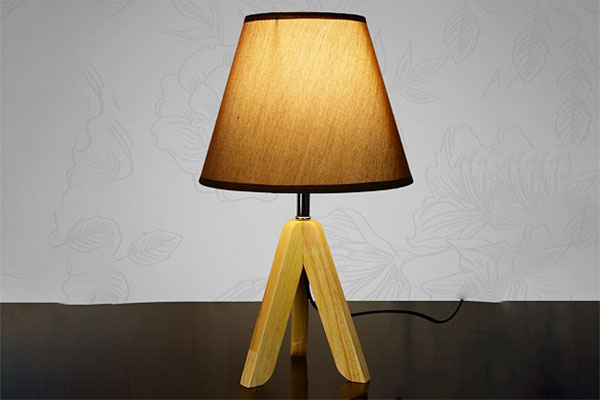 наст. лампа 6185 желтый/коричневый абажур h42см 1х60W E27