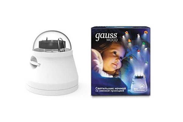 ночник св/д белый со сменной проекцией,выкл, 4Вт