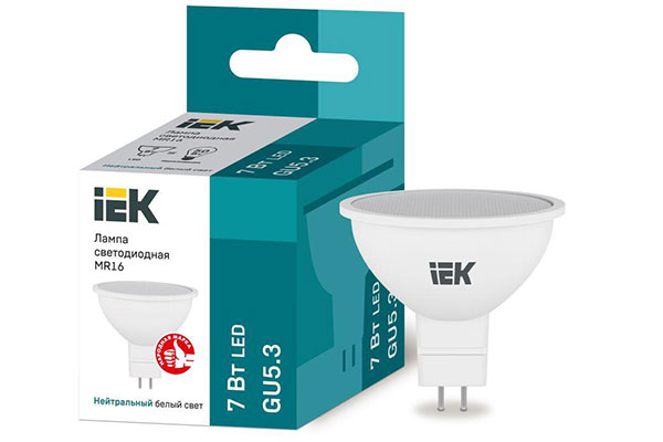 лампа диодная MR16  7Вт 4000к IEK