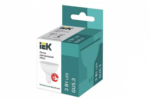 лампа диодная MR16  7Вт 6500к IEK