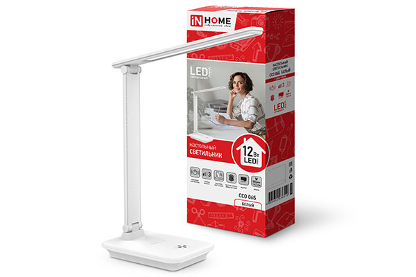 ССО 06Б 12Вт светильник наст.сенс. подст. белый inHome