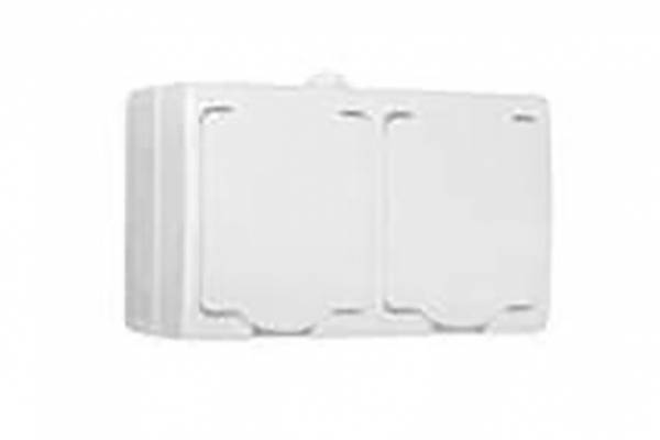 блок ОП роз.+роз. с/з 16А шторки крыш. IP54 бел. UNIVersal