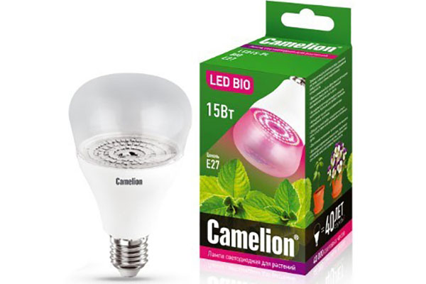 фитолампа диодная А80 20W Е27 
(беж. свет) Camelion