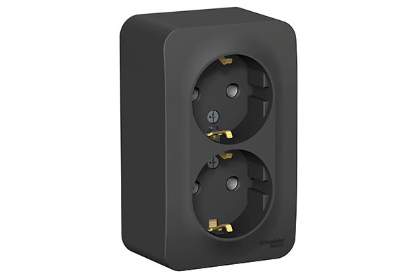 BLANCA розетка нар. 2-я с/з 16А антрацит Schneider Electric