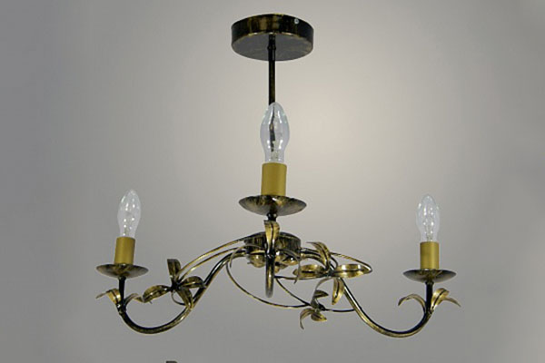 люстра НСБ-0401 Регина черный/золото 3x40W E14