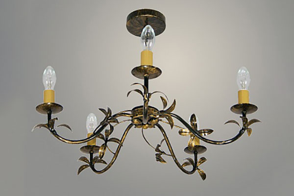 люстра НСБ-4601 (0401) Регина черный/золото 5x40W E14