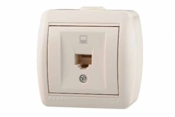 розетка компьютерная герм. белая 710-0200-139