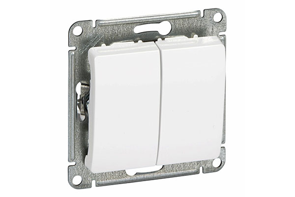 выключатель 2-кл. белый СП AtlasDesign 10А IP20