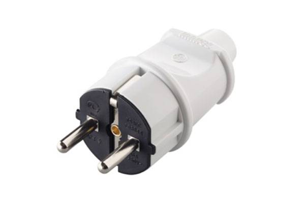 вилка прямая белая 16А 220В Makel 10002