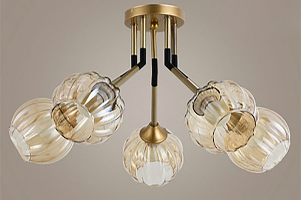 люстра 52038/5 MATT FGD+BK матовое золото/черный 5х40W E27