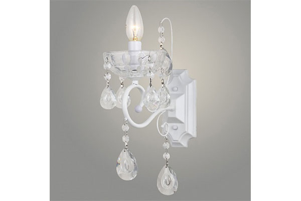 бра 06411/1W WT белый/хрусталь 1х40W