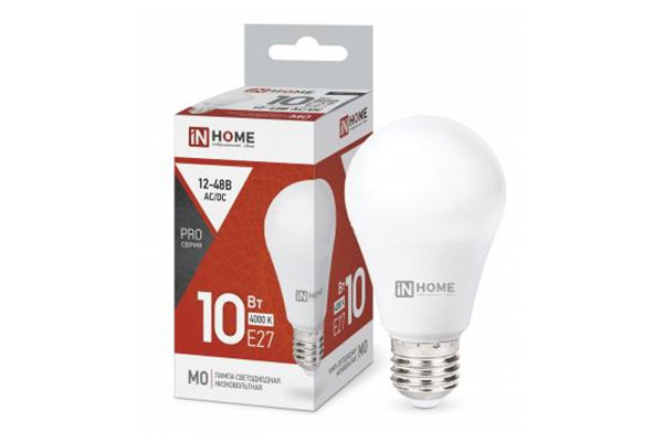 лампа диодная A60 12-48V 15W E27 6000к IN Home