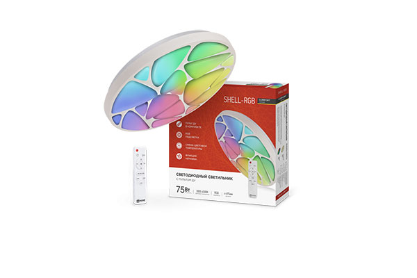 светильник 75w COMFORT SHELL-RGB пульт 3К-6К IN HOME