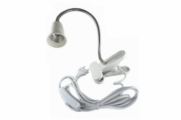 светильник прищ  с выкл - E27 гибкиий 300мм