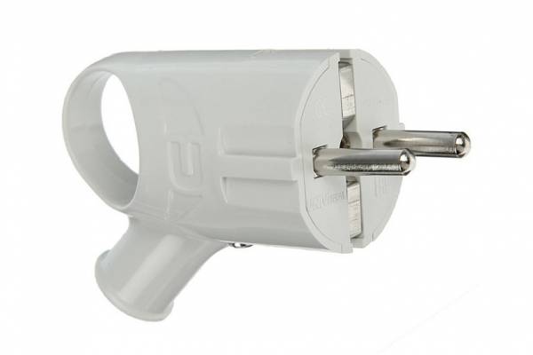 вилка угл. с ушком с/з бел. 16А UNIVersal