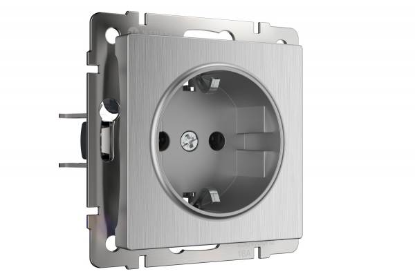 Werkel серебро  рифлен. розетка c/з16А