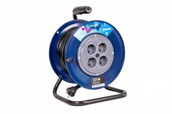 удл. на катушке 4х30м 16А ПВС 2х1,5 3500Вт КОСМОС