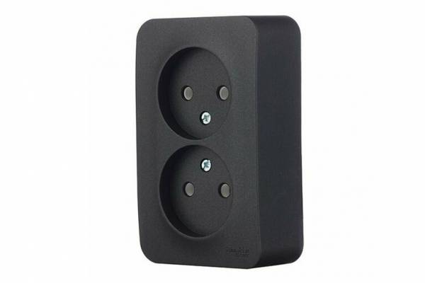 BLANCA розетка нар. 2-я б/з 16А антрацит Schneider Electric