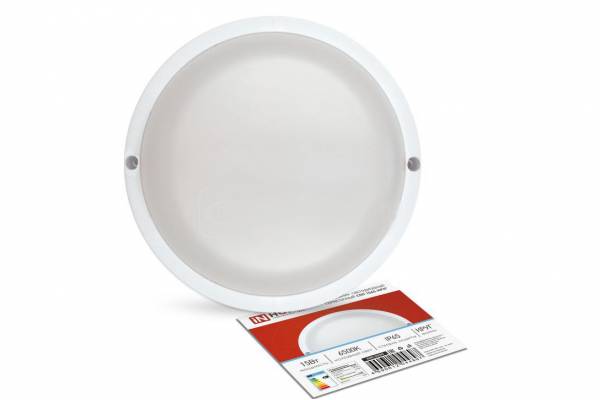 светильник 15Вт 6500К круг белый IN HOME 175мм IP65