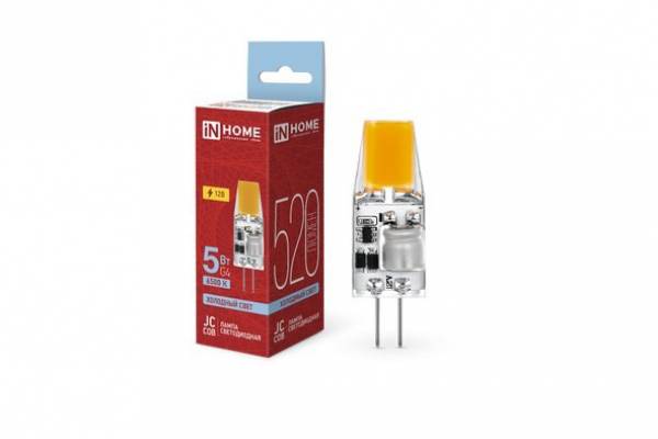 лампа диодная G4 12V 5W 6500 COB IN HOME