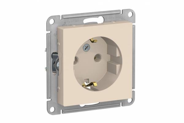 розетка 1-м с/з  AtlasDesign 16А IP20 беж.