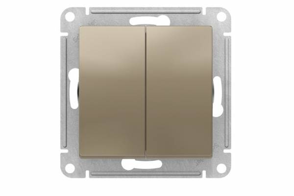 выключатель 2-кл. СП AtlasDesign 10А IP20 шампань