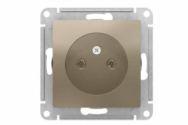 розетка 1-м б/з СП AtlasDesign 16А IP20 шампань