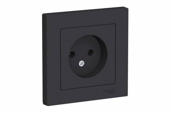 розетка 1-м СП AtlasDesign 16А IP20 б/з в сборе карбон SE
