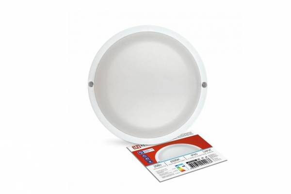 светильник 20Вт 6500К круг бел. оптико-акустич IN HOME 155мм IP65