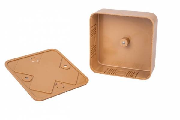 коробка расп.  80х80х25 коричневая. ОП IP40 Ruvinil