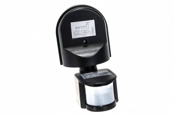 датчик движ.ДД008 чер,1100Вт.180гр., дальн, 12м, IP44