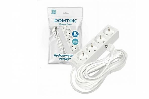 4гн. 10м с/з 16А удлинитель DOMTOK