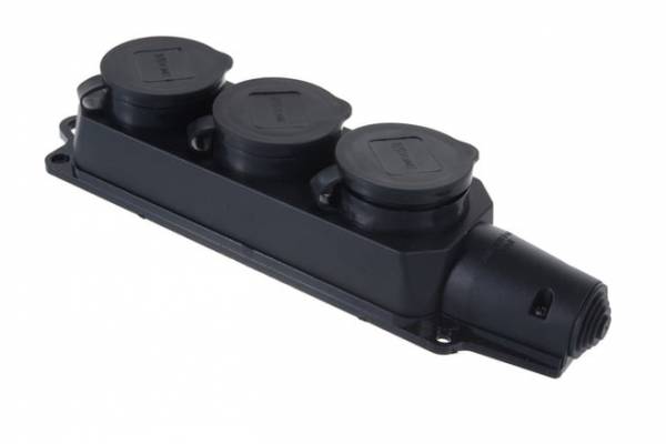 колодка кауч. 3гн. 16А с/з настенная  IP44 IN HOME