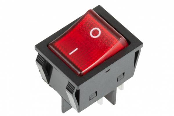 выключатель 250V 30А (4с) ON-OFF красн. подсв. REXANT