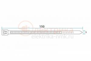 стяжка 150х2,5 100шт белый нейлон ИЭК/20/