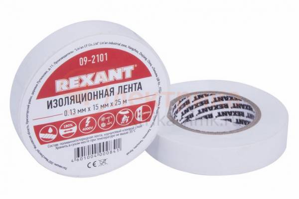 изолента ПХВ 15х20 Rexant белая
