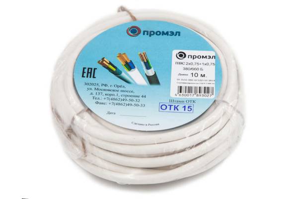 Провод ПВС 3х0.75 Б (бухта 10м) (шт) Промэл 13321570
