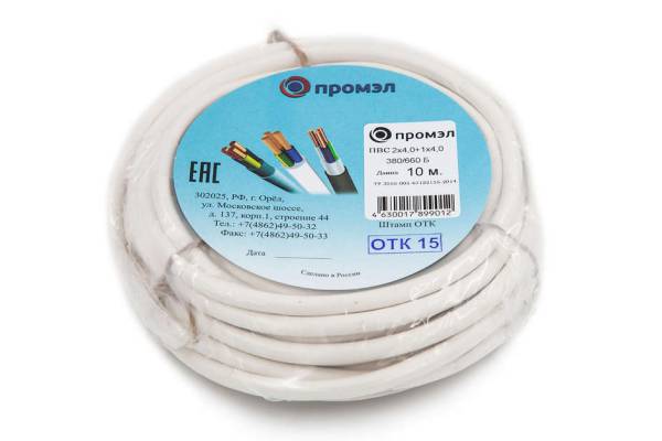 Провод ПВС 3х4 Б (бухта 10м) (шт) Промэл 13321690