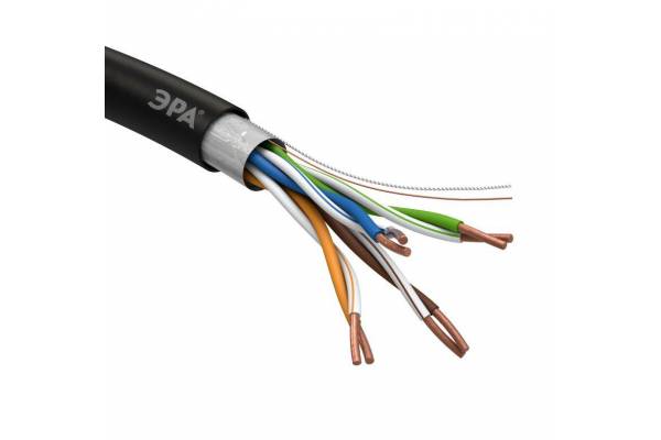 Кабель  FTP 4x2x24 AWG Cat5e CU PE OUTDOOR 305м (м) ЭРА Б0044689