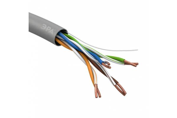Кабель  UTP 4x2x24 AWG Cat5e CU PVC 305м (м) ЭРА Б0044429