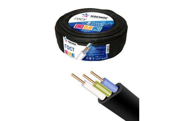 Кабель ВВГ-Пнг(А) 3х2.5 ок (N PE) 0.66кВ (бухта 50м) (шт) АЛЬФАКАБЕЛЬ 45977