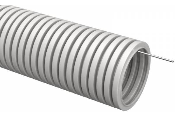 Труба гофрированная ПВХ d32мм с протяжкой сер. (уп.10м) IEK CTG20-32-K41-010I