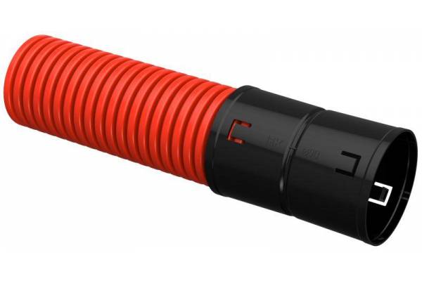Труба гофрированная двустенная ПНД d90мм с муфтой красн. (уп.50м) IEK CTG12-090-K04-050-R