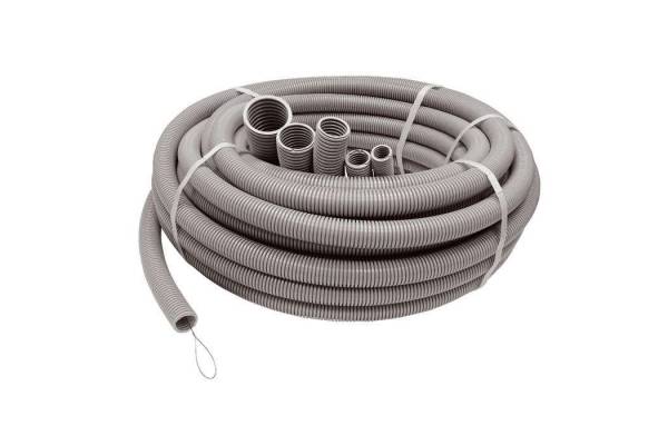 Труба гофрированная ПВХ d20мм с протяжкой сер. (20м) Ruvinil 12001(20)