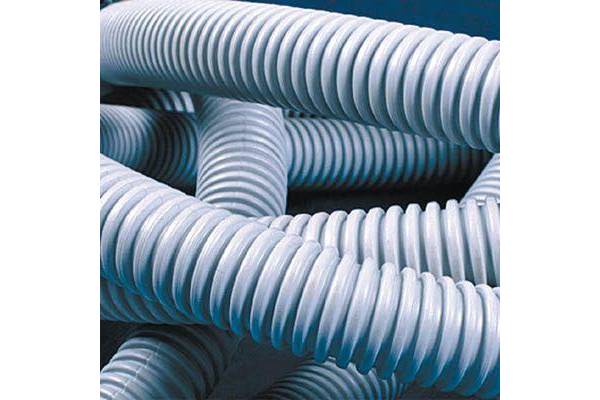 Труба гофрированная ПВХ d25мм тяжелая с протяж. сер. (уп.50м) DKC 91525