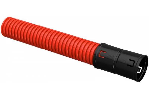 Труба гофрированная двустенная ПНД d50мм с муфтой красн. (уп.50м) IEK CTG12-050-K04-050-R