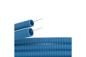 Труба гофрированная ППЛ d25мм легкая c протяж. син. (уп.50м) DKC 11925